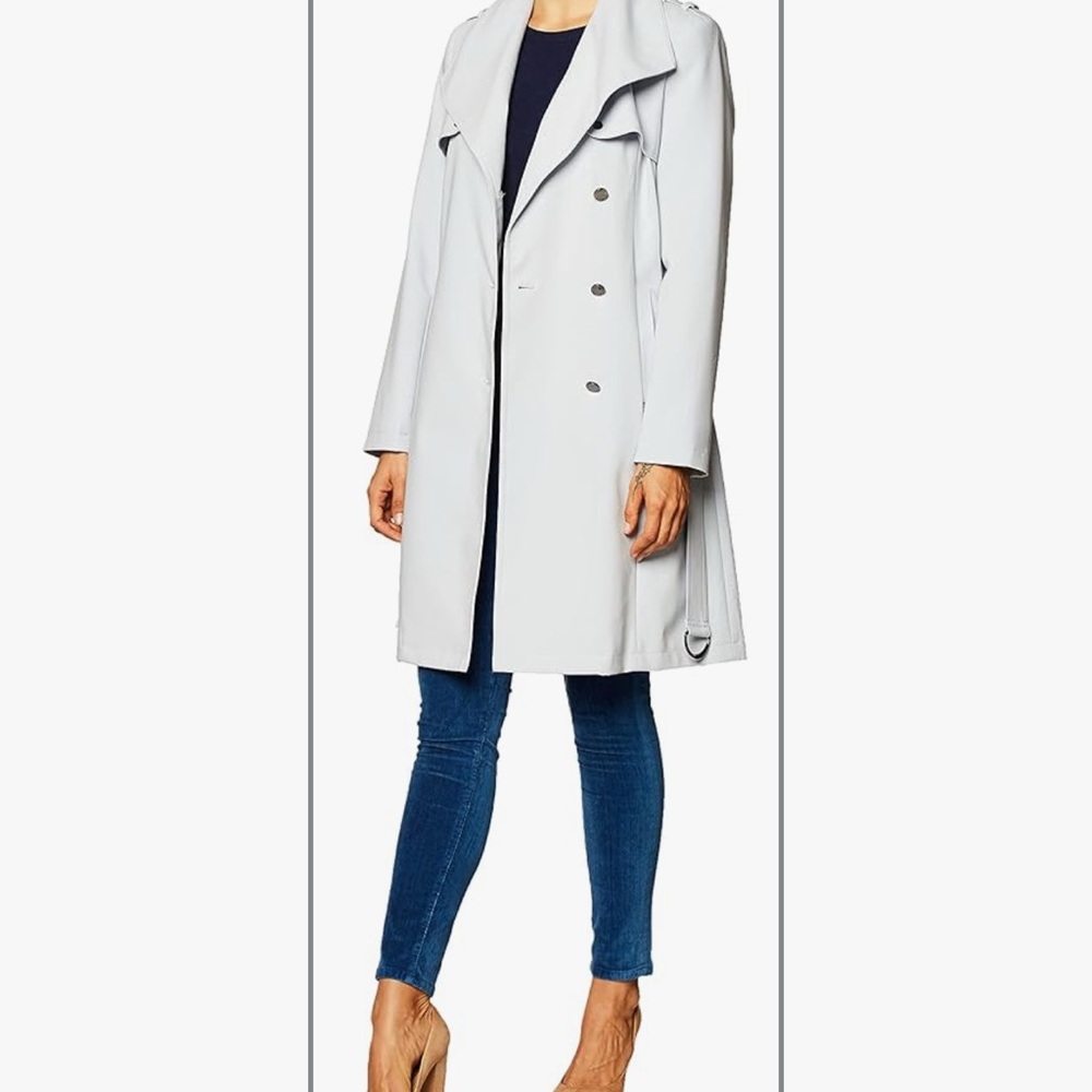 Calvin Klein Women's Light blue Trench Coat